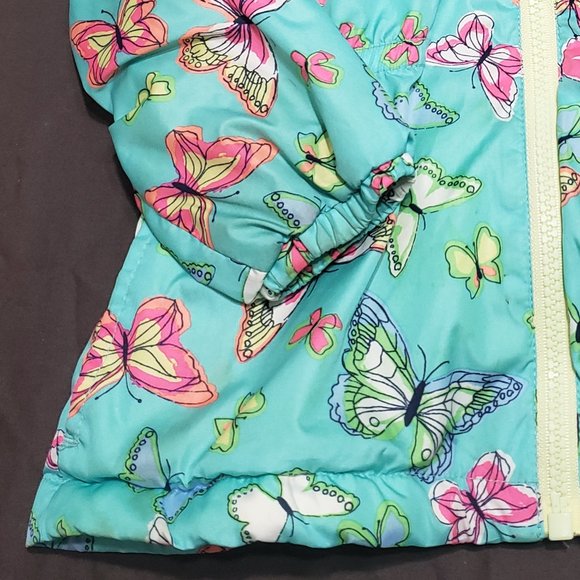 Raincoat Fleece Lined Butterfly Design Lightweight Zip Up Hooded 12-18 Month - Picture 5 of 6